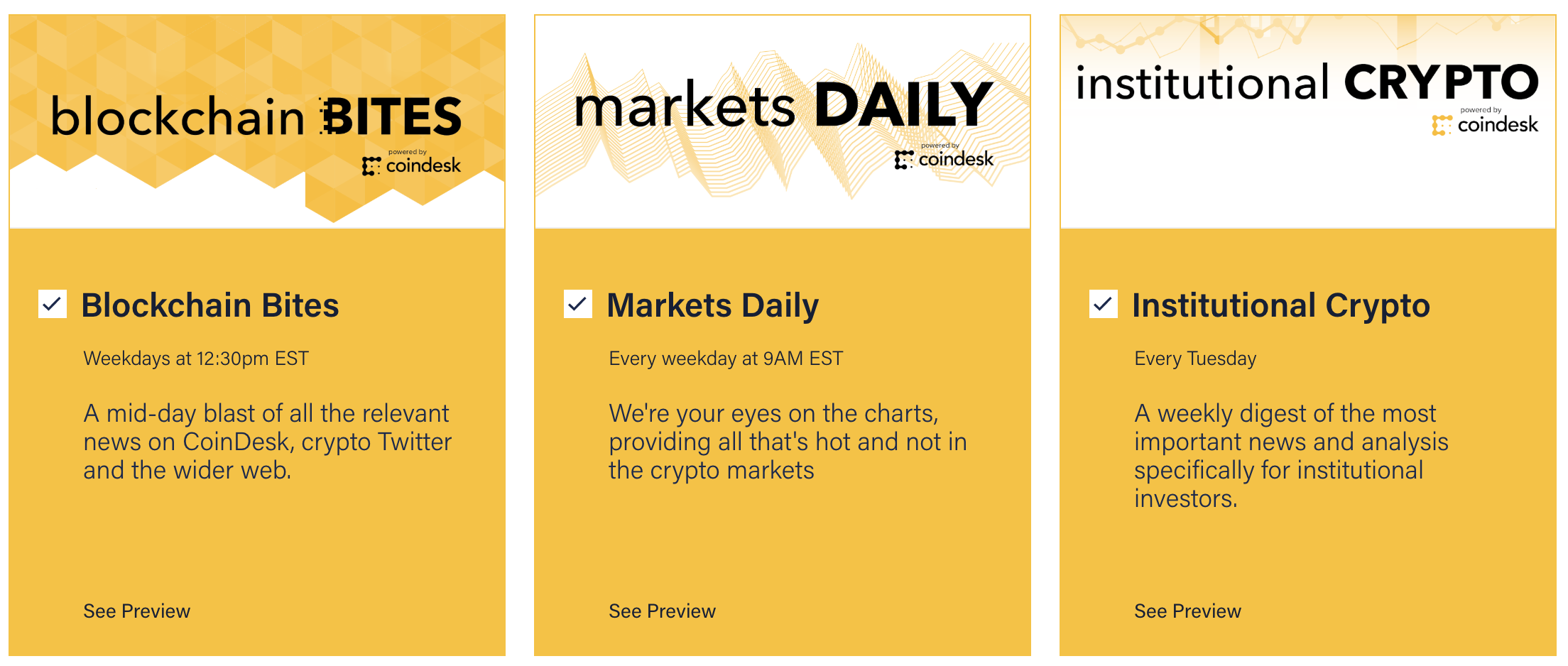 CoinDesk Newsletters