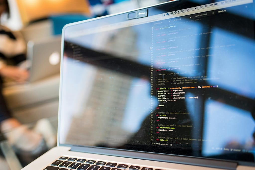 coding and development on computer