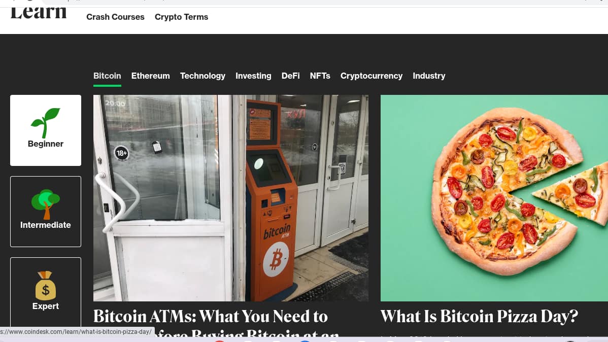 Coindesk screenshot - Best cyrpto blogs to follow