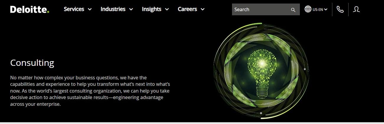 Deloitte marketing consulting service page screenshot