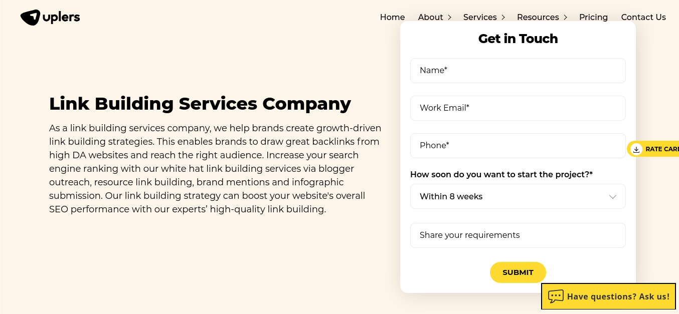 Uplers agency website