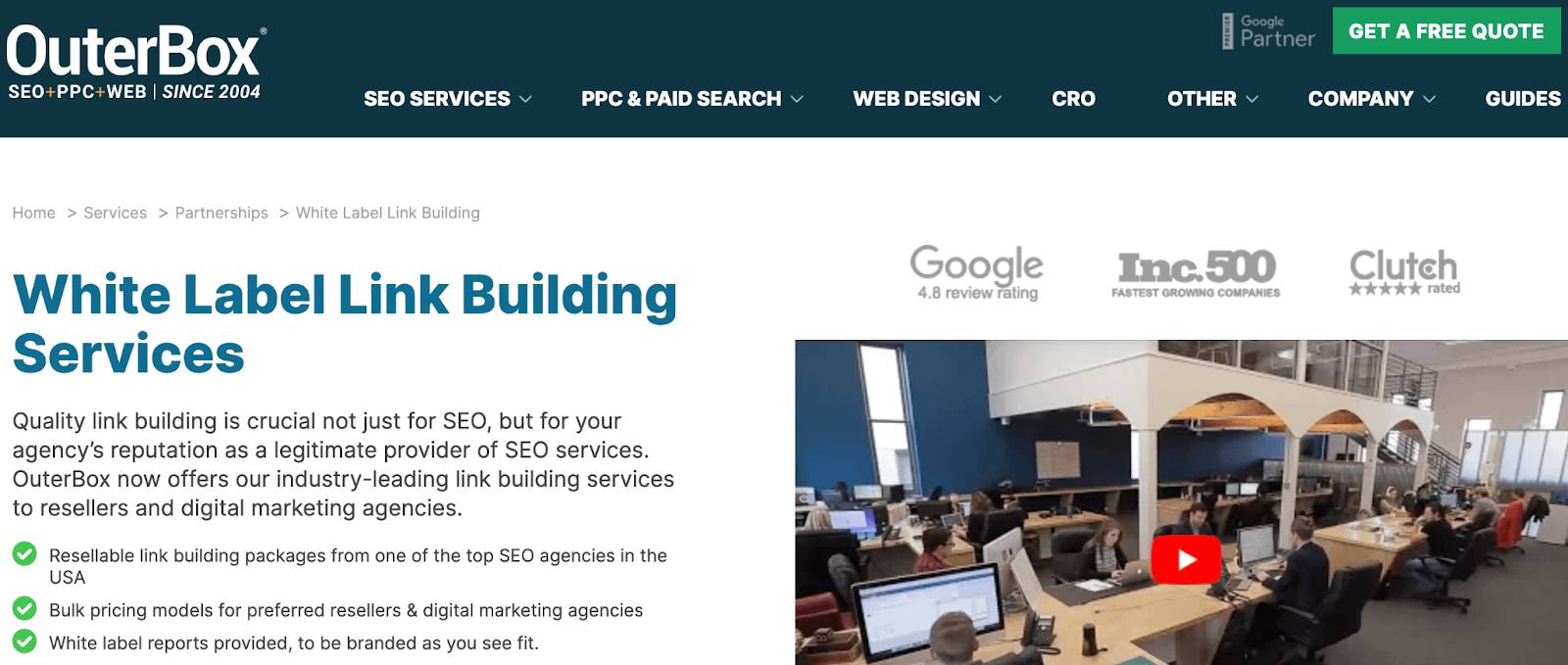 outerbox white label agency screenshot