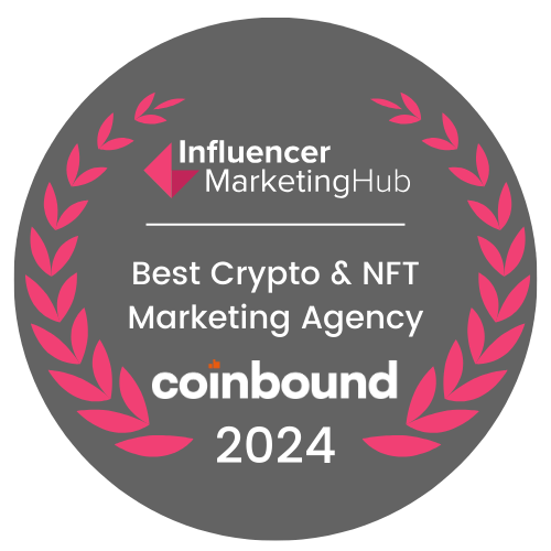 Coinbound InfluencerMarketingHub Award for Best Crypto & NFT Marketing Agency