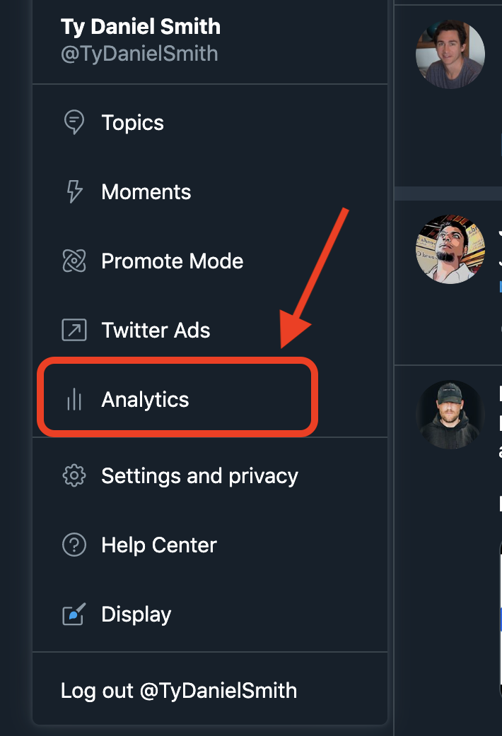 How to find Twitter analytics