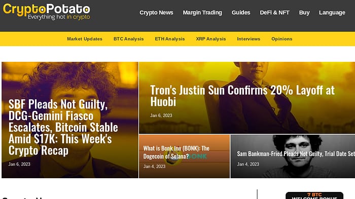 Crypto Potato screenshot - Best cyrpto blogs to follow