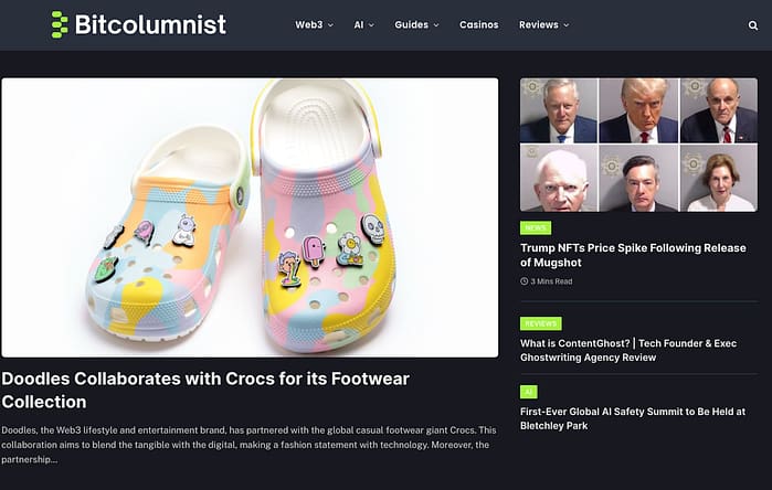 Bitcolumnist screenshot - Best cyrpto blogs to follow