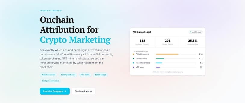 Mintfunnel Launches Onchain Attribution for Crypto Marketing