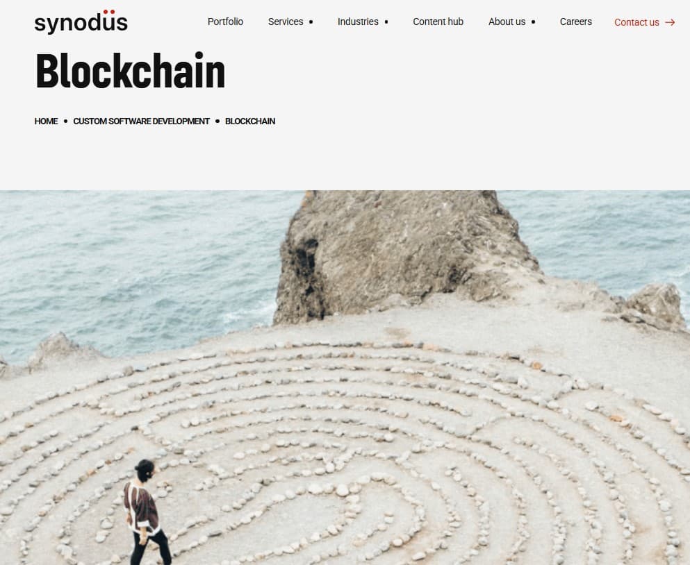 Synodus blockchain development company website screenshot