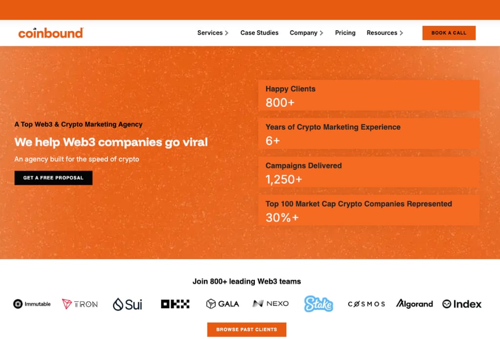 Coinbound Homepage Screenshot