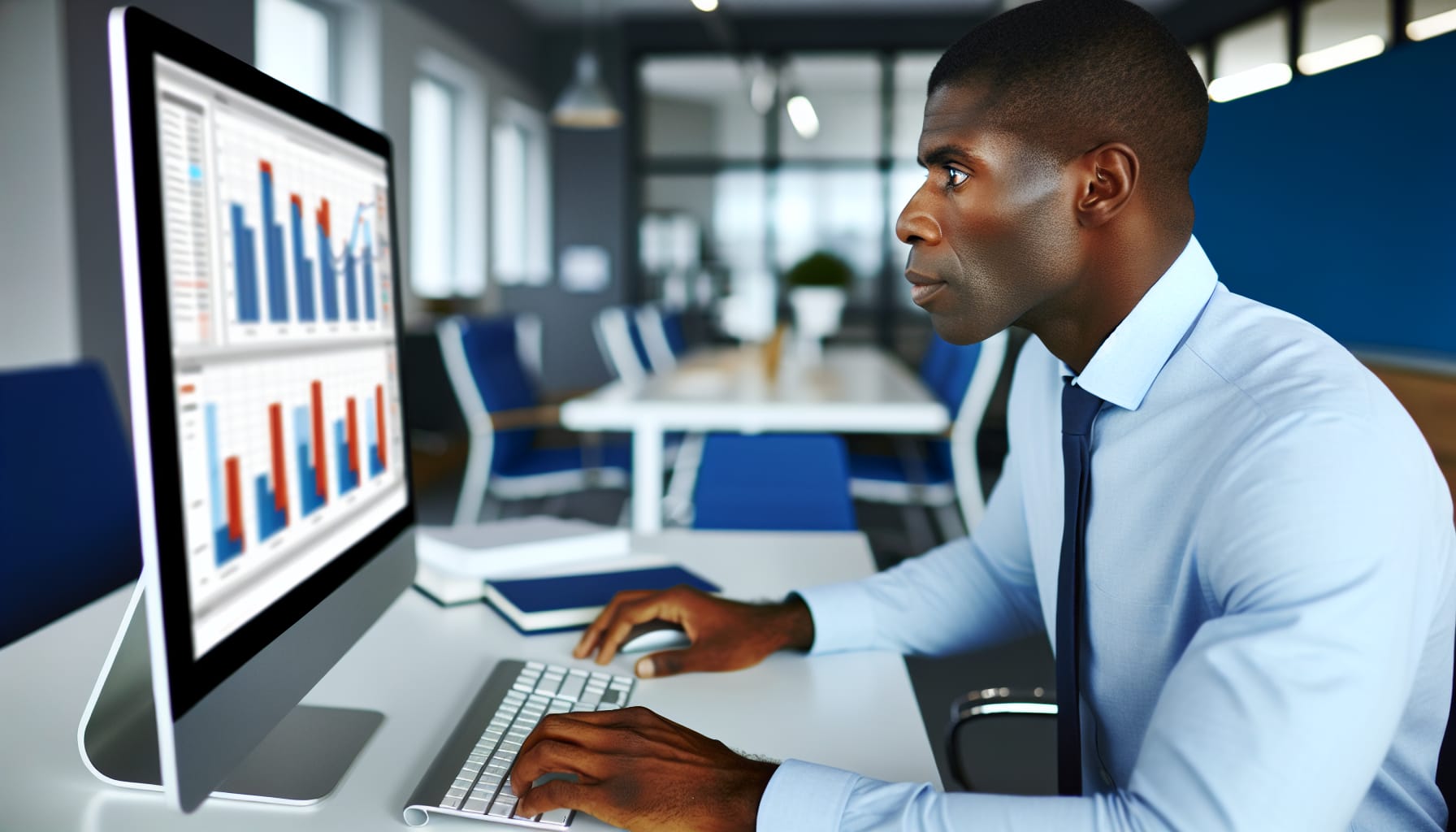 A person analyzing digital marketing data on a computer