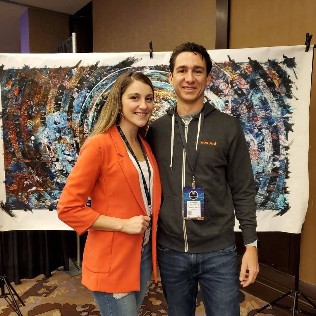 Ty Smith (CEO of Coinbound, a Crypto PR Agency) with Crypto Influencer Girl Gone Crypto at a Crypto Conference